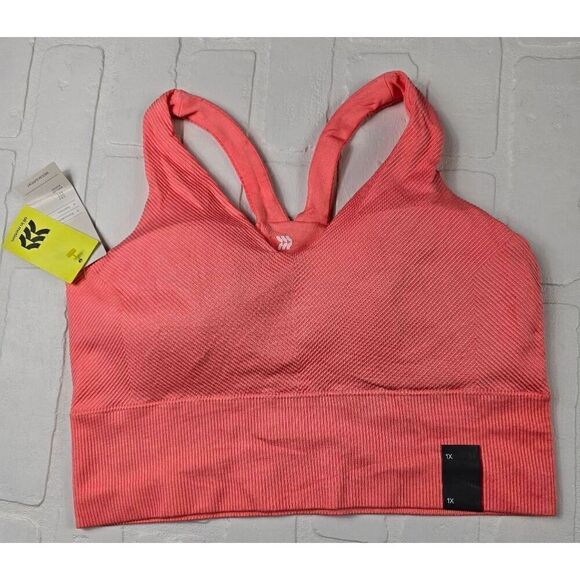 All In Motion  V-Neck Medium Support Sports Bra 1X - Picture 1 of 4